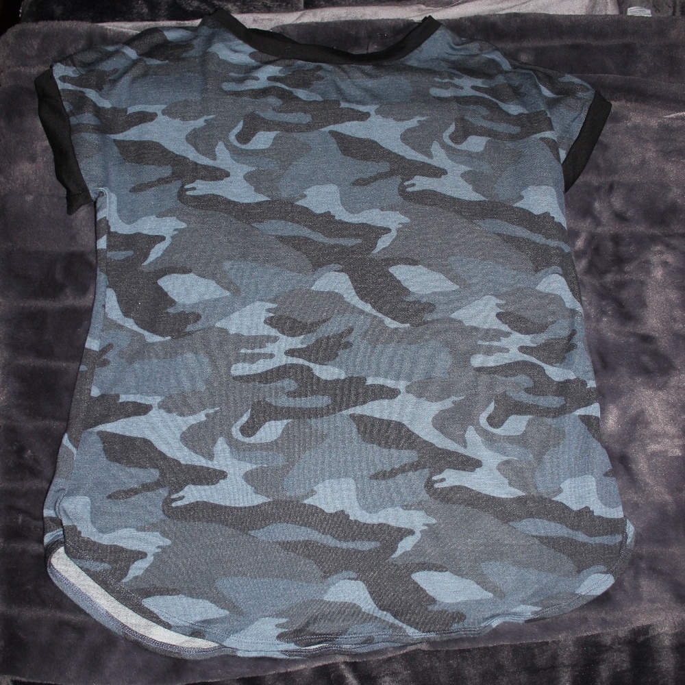 Ladies Sky Blue Camouflage T-Shirt